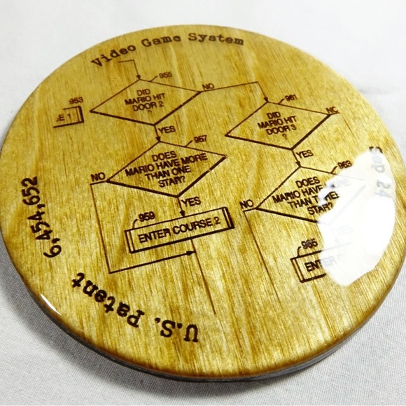 4x Unique Nintendo 64 Patent 3.5” Coasters, Engraved Wood, Handmade - Picture 8 of 8